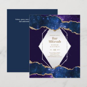 GALAXY Boys BAR MITVAH AGATE Blue Invitation