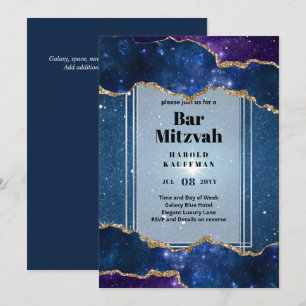 GALAXY Boys BAR MITVAH AGATE Blue Invitation