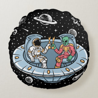 Galaxy Buddies Round Pillow