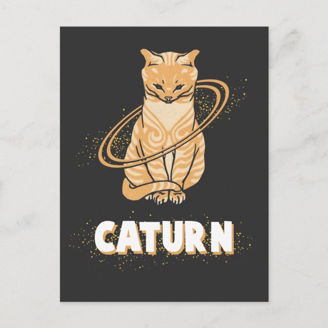 Galaxy Cat Astronaut Saturn Planet Space Kitten Postcard (Front)