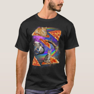 Galaxy Cat In Space Cat Riding Pizza 1 T-Shirt