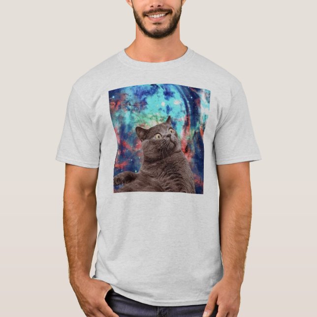 Galaxy Cat Surprise T-Shirt (Front)
