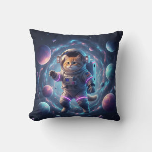 Galaxy Cat – The Space Explorer Throw Pillow