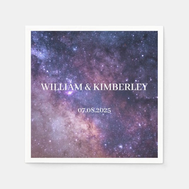 Galaxy Celestial Consellation Sky Elegant Wedding  Napkin (Front)
