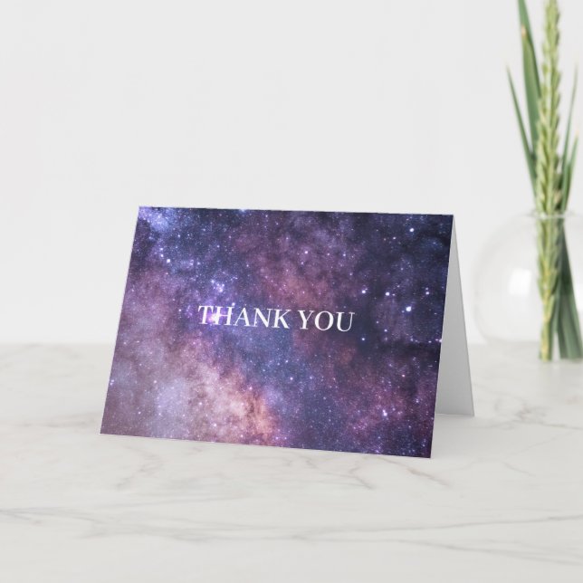 Galaxy Celestial Consellation Sky Elegant Wedding  Thank You Card (Front)