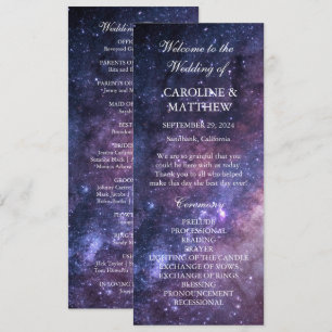 Galaxy Celestial Night Sky Stars Wedding  Program