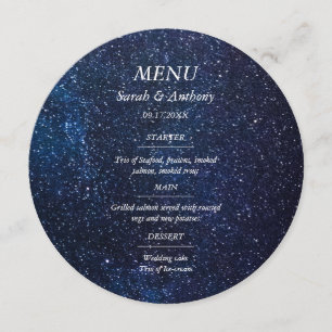 Galaxy Celestial Stars Night Sky Wedding Food Menu