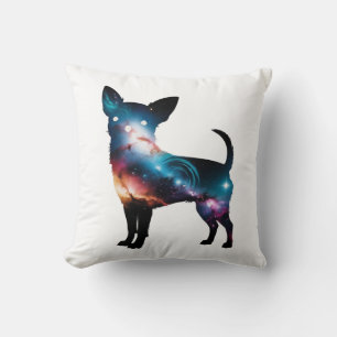 Galaxy Chihuahua Silhouette Throw Pillow