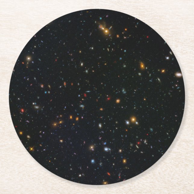 Galaxy Cluster Abell 370 Parallel Field. Round Paper Coaster (Front)