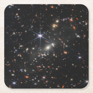 Galaxy Cluster Smacs 0723. Square Paper Coaster