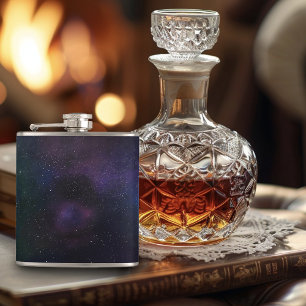 Galaxy Cosmic Nebula Hip Flask