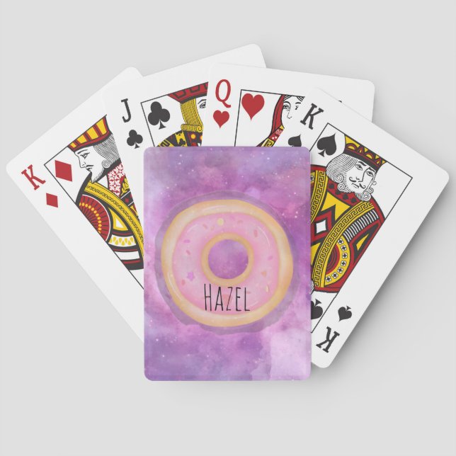 Galaxy Doughnut Playing Cards Custom Name (Back)