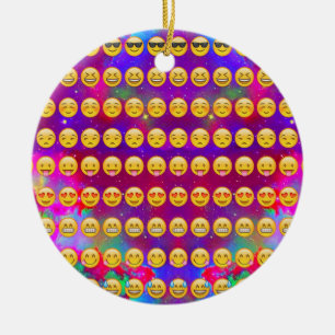 Galaxy Emojis Ceramic Ornament