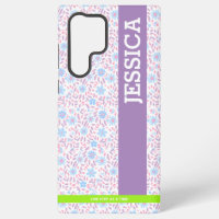 Floral Nom personnalisé Samsung Coque