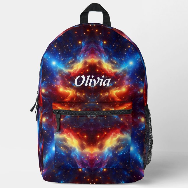 Galaxy fusion - space starts colourful custom name printed backpack (Creator Uploaded)