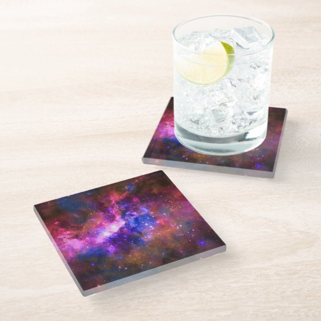 galaxy glass coaster (Angled)