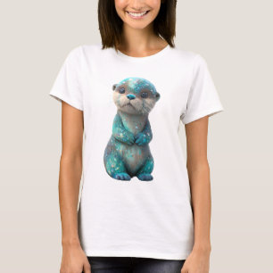 Galaxy Glazed Celestial Space Otter Women T-Shirt