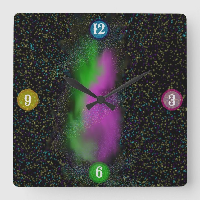 Galaxy Glow - Horloge murale cosmique (Recto)