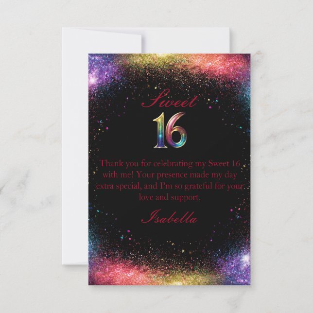 Galaxy Glow Sweet 16 Invitation (Devant)
