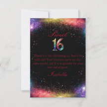 Galaxy Glow Sweet 16 Invitation