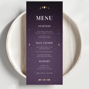 Galaxy Gold Moon Mariage céleste menu du dîner