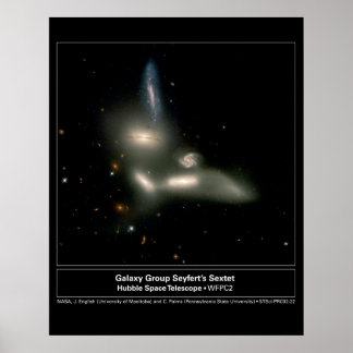 Galaxy Group Sextet Hubble Telescope Poster