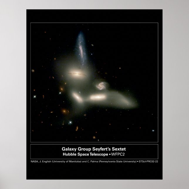 Galaxy Group Sextet Hubble Telescope Poster (Front)