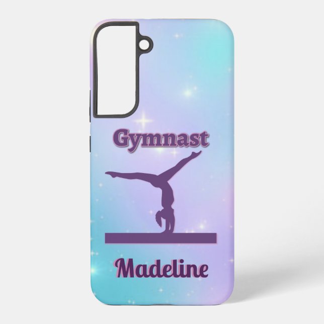 Galaxy Gymnastics Phone Case with Name (Back)
