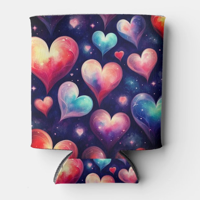 Galaxy Hearts  Valentine  Art  Can Cooler (Front)