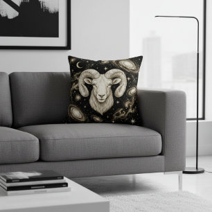 Galaxy Home Decor Aries Zodiac Celestial Throw Pillow