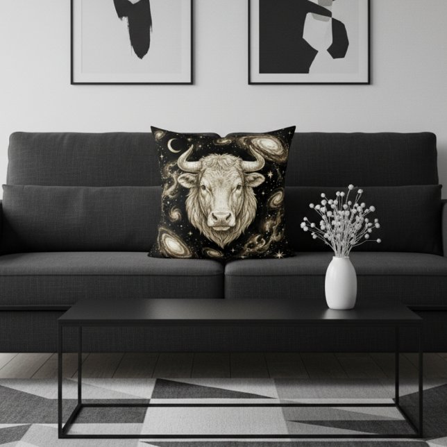 Galaxy Home Decor Taurus Zodiac Celestial Throw Pillow (Creator Uploaded)