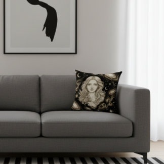 Galaxy Home Decor Virgo Zodiac Celestial Throw Pillow