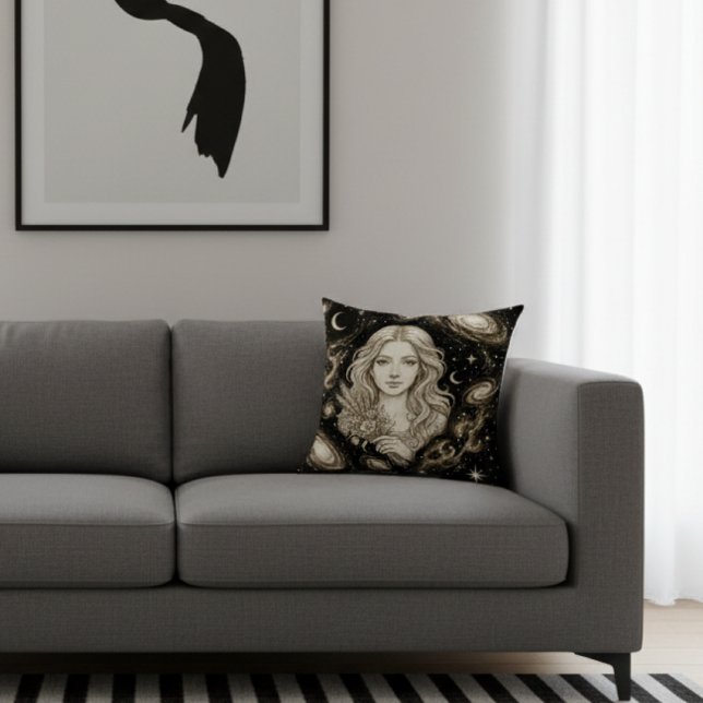 Galaxy Home Decor Virgo Zodiac Celestial Throw Pillow (Creator Uploaded)