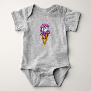 Galaxy Ice Cream Cone Baby Bodysuit