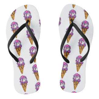 Galaxy Ice Cream Cone Flip Flops