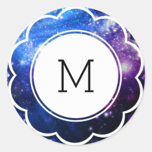 Galaxy Initial Classic Round Sticker