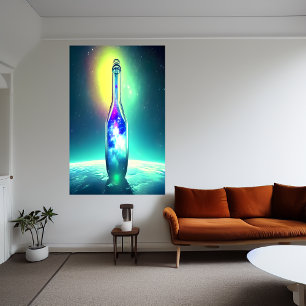 galaxy inside a bottle    AI Art  Poster