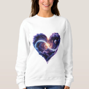 Galaxy Inside a Heart; 🌌💜 Cosmic Love Forever 💕 Sweatshirt