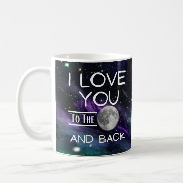 Galaxy Je T'Aime À La Lune Et À La Mug De Dos (Gauche)