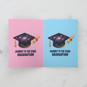 Galaxy Journey Graduation 2026 Retro Cap Card