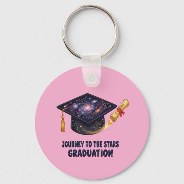 Galaxy Journey Graduation 2026 Retro Cap Keychain (Front)