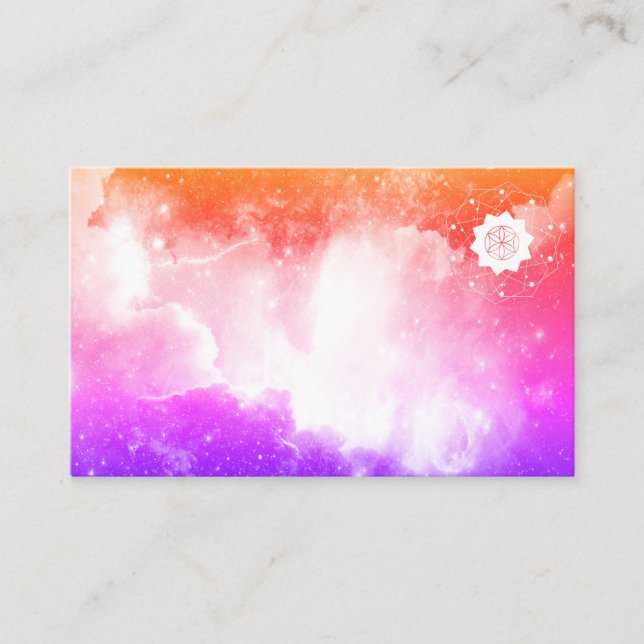 *~* Galaxy Lavender Pink Peach Nebula Universe Business Card (Front)