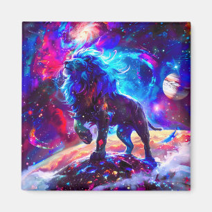 Galaxy Lion Blue Magnet