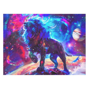 Galaxy Lion Blue Tablecloth