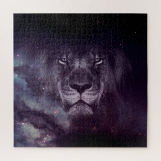 Galaxy Lion Face Art Wallpaper Jigsaw Puzzle