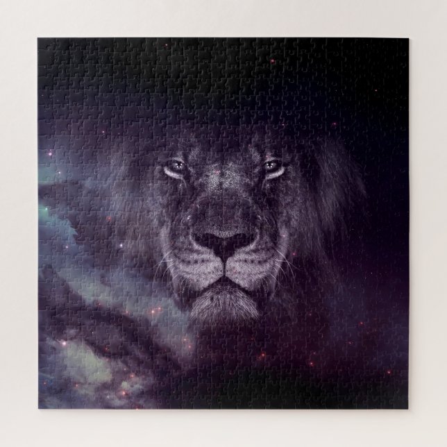 Galaxy Lion Face Art Wallpaper Jigsaw Puzzle (Vertical)