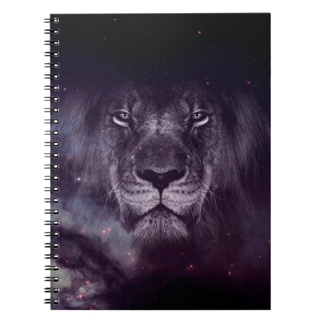 Galaxy Lion Face Art Wallpaper Notebook (Front)