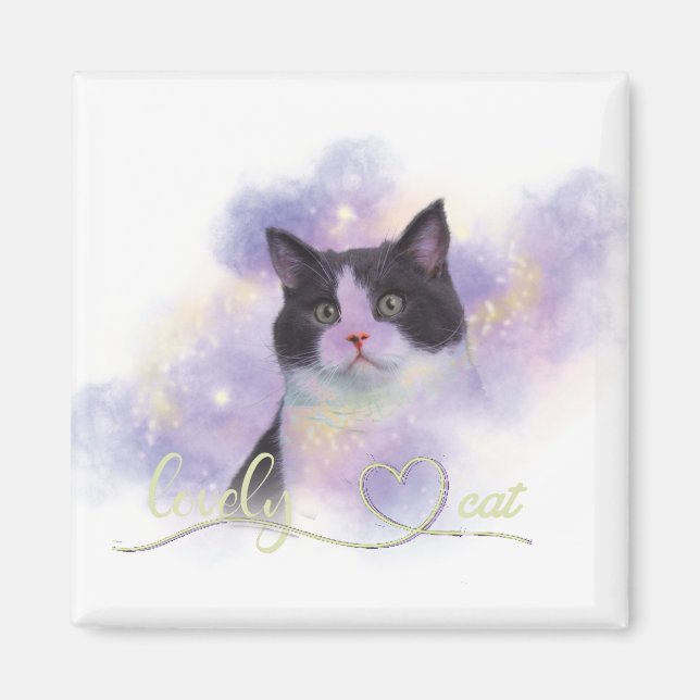 Galaxy Lovely Cat Magnet (Front)