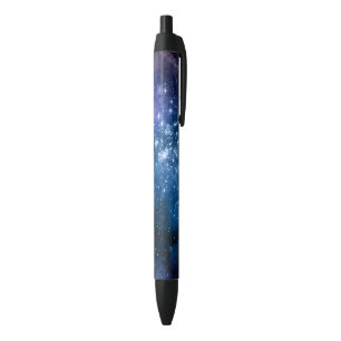 Galaxy Lovers Starry Space Blue Sky White Sparkles Black Ink Pen