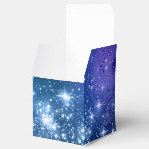 Galaxy Lovers Starry Space Blue Sky White Sparkles Favor Box